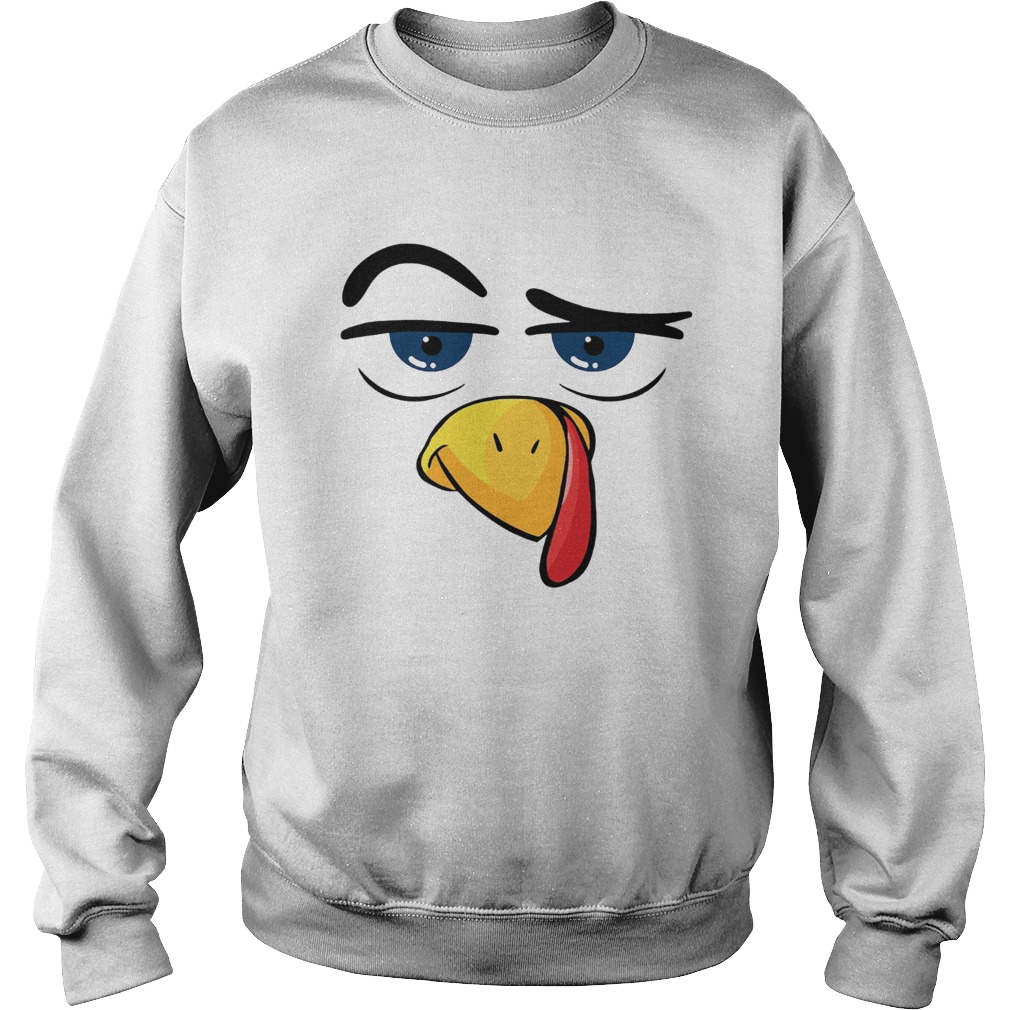 Turkey Face Thanksgiving White Sweatshirt