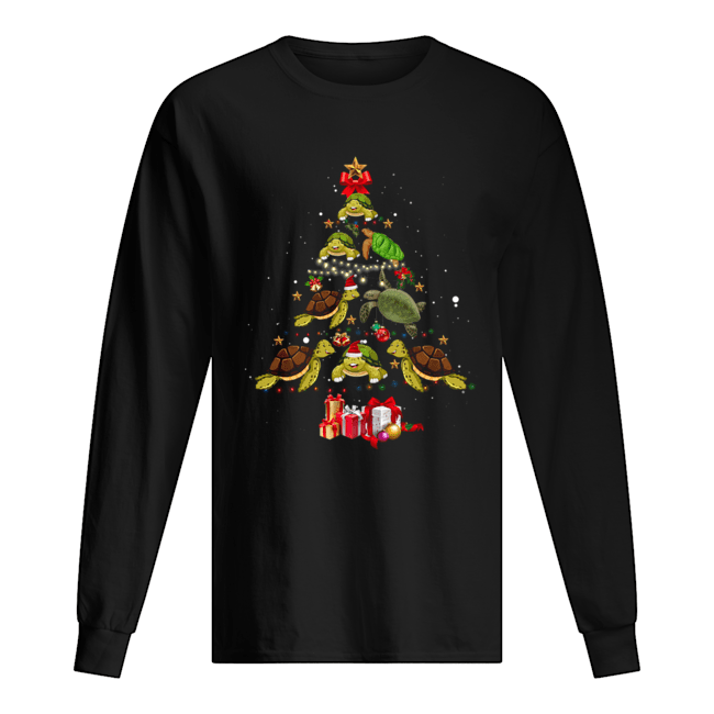 Turtle Christmas Tree Long Sleeved T-shirt 