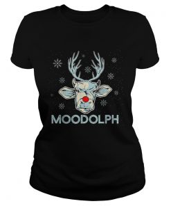 Ugly Christmas Moodolph Cow Farmer  Classic Ladies