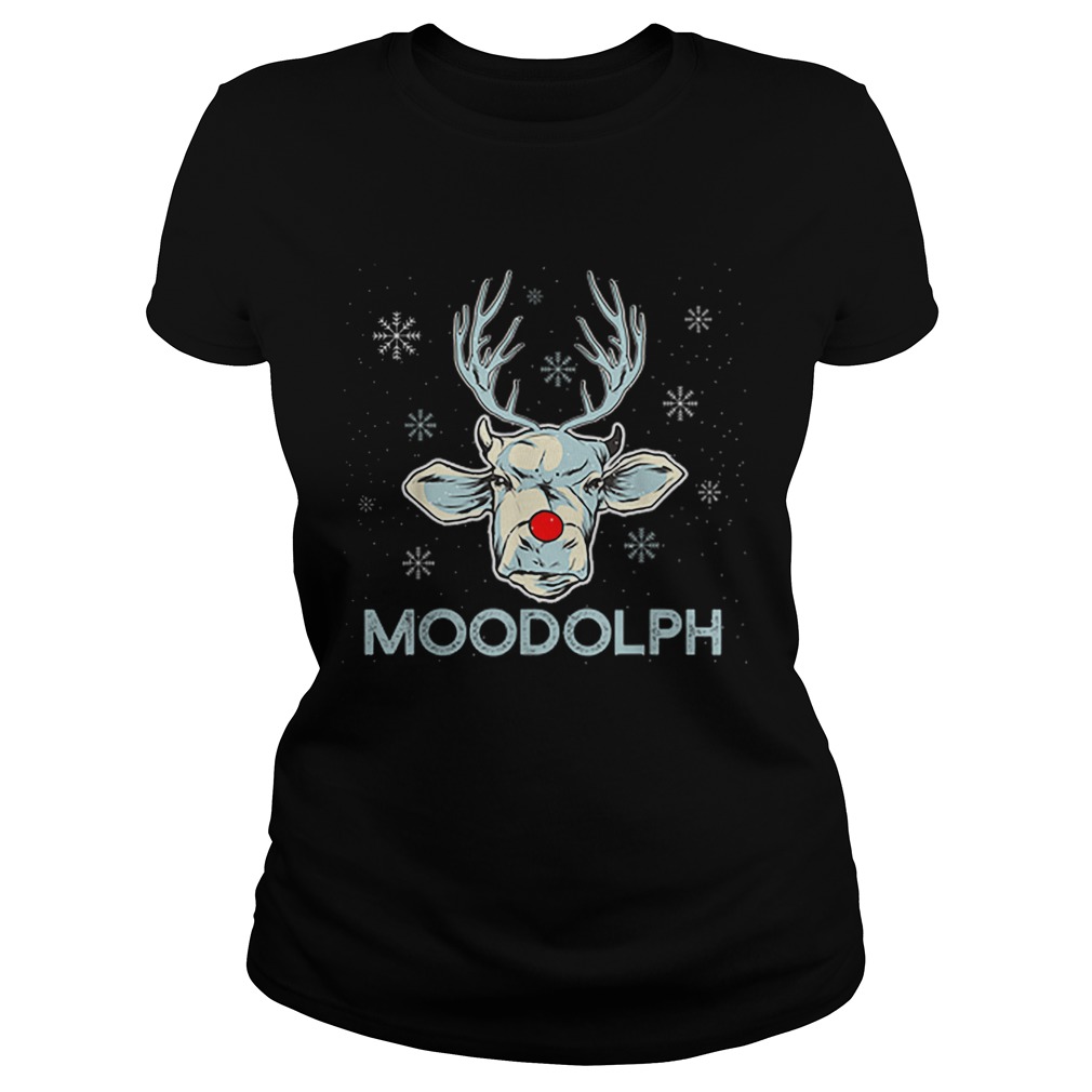 Ugly Christmas Moodolph Cow Farmer Classic Ladies