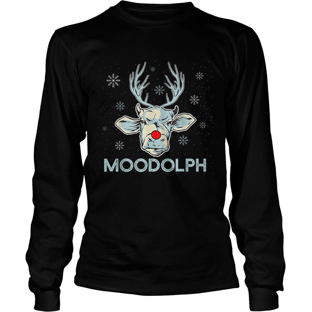 Ugly Christmas Moodolph Cow Farmer LongSleeve