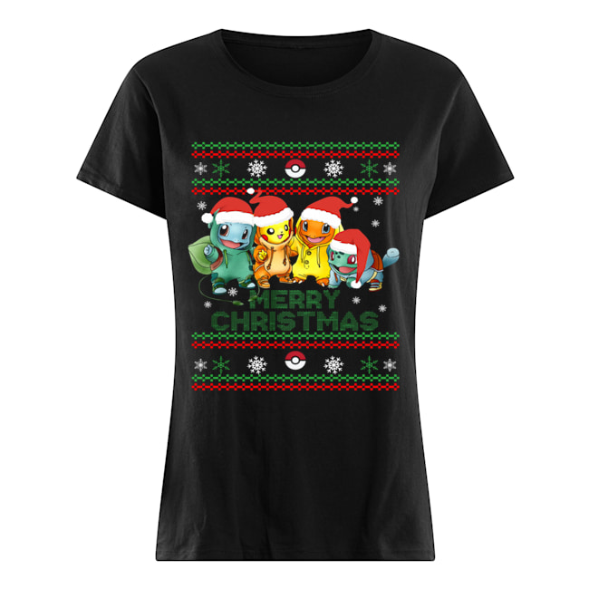 Ugly Santa Pokemons Merry Christmas Classic Women's T-shirt