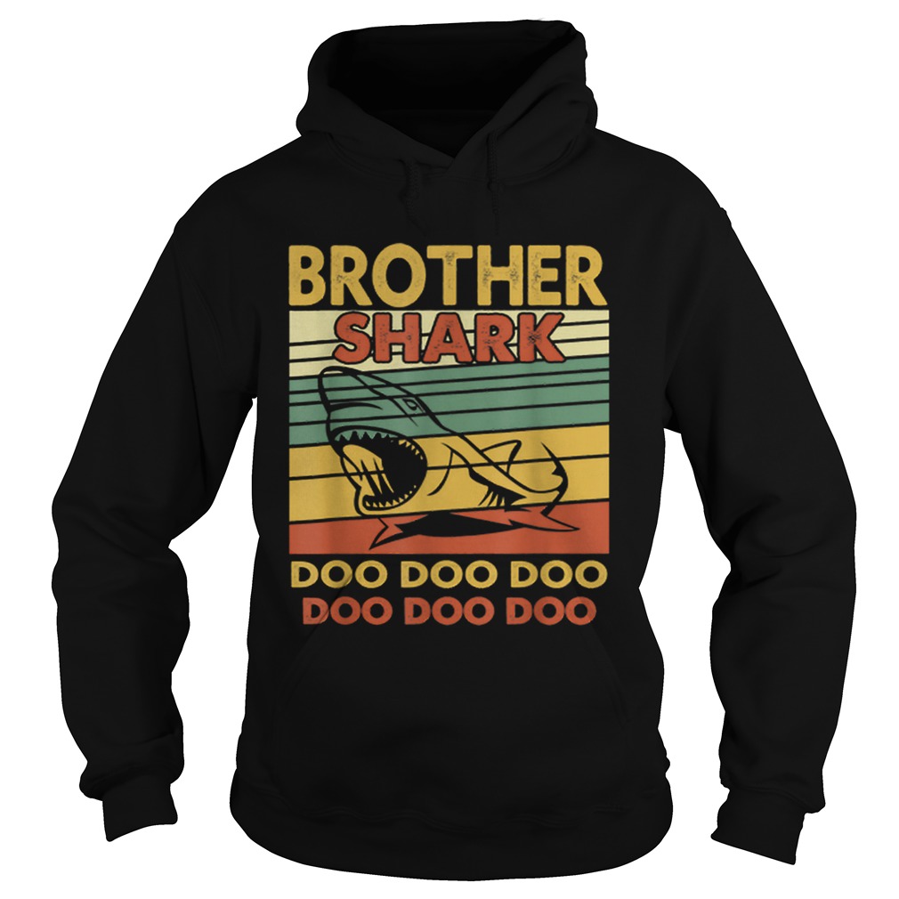 Vintage Brother Shark Doo Doo Santa Christmas Matching Gift Hoodie