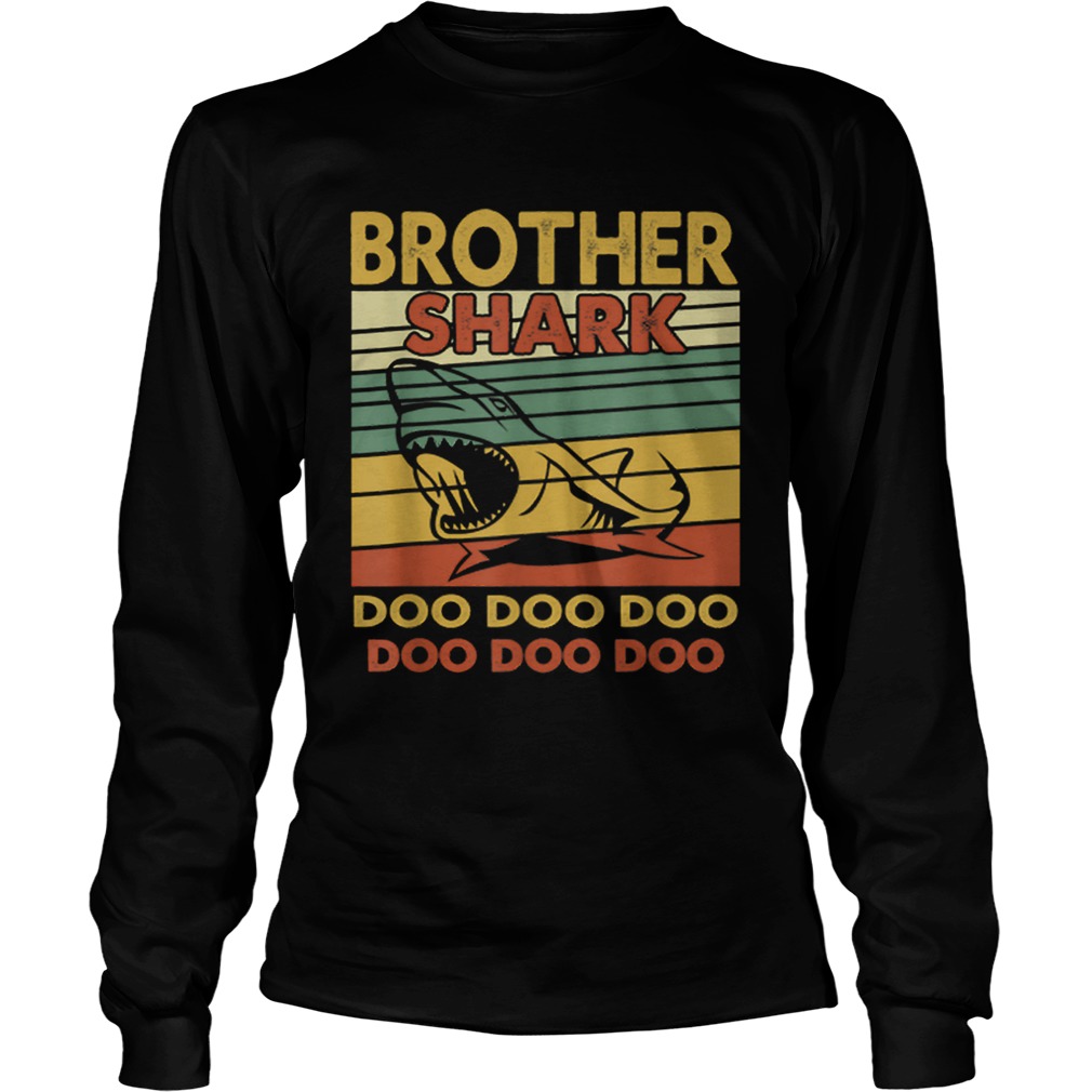 Vintage Brother Shark Doo Doo Santa Christmas Matching Gift LongSleeve