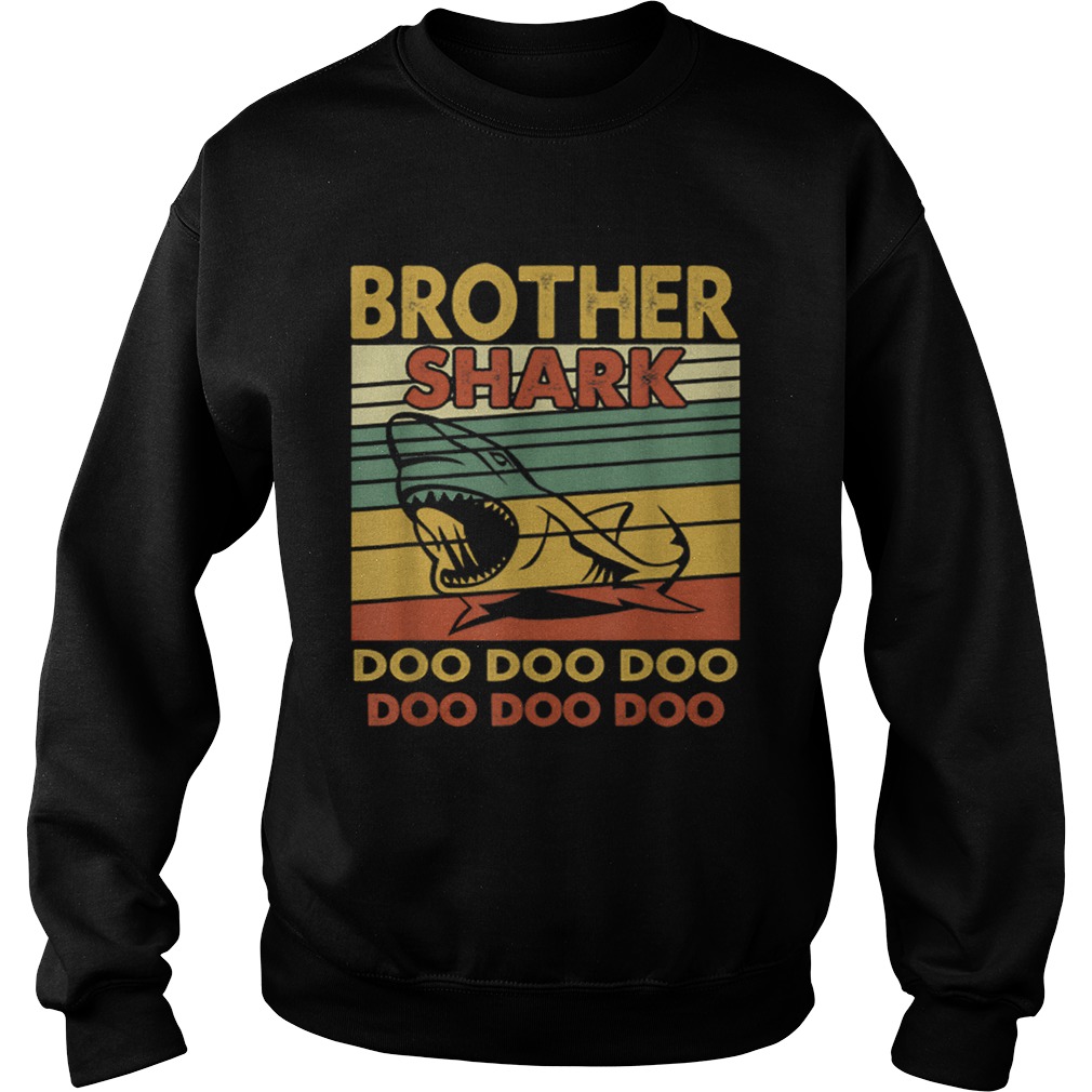 Vintage Brother Shark Doo Doo Santa Christmas Matching Gift Sweatshirt