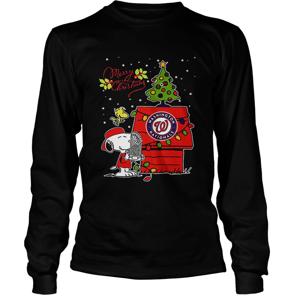 Washington Nationals Snoopy Woodstock Merry Christmas LongSleeve