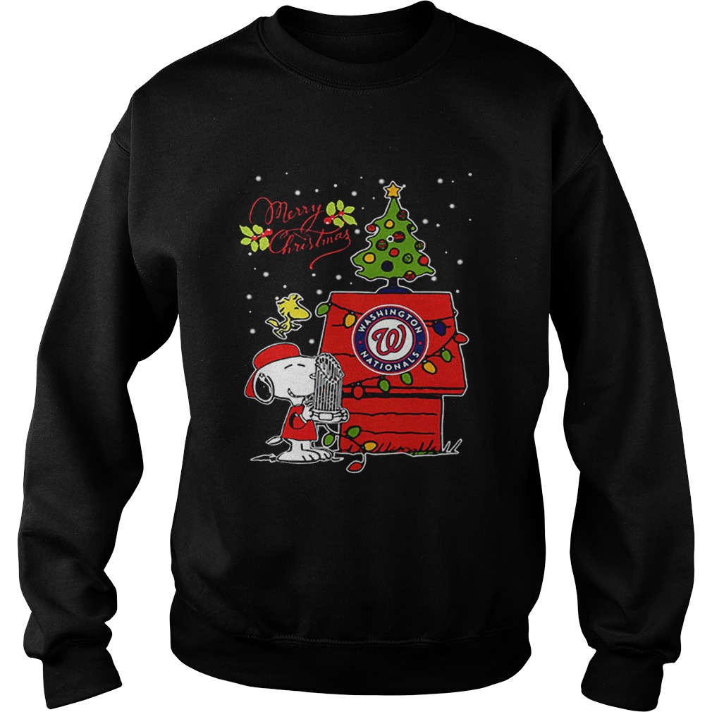 Washington Nationals Snoopy Woodstock Merry Christmas Sweatshirt