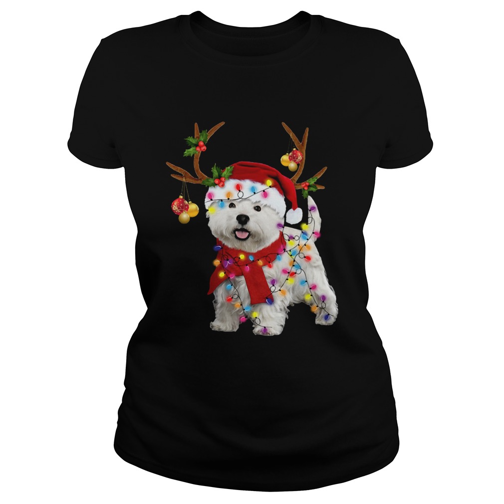 Westie Dog Gorgeous Reindeer Light Christmas Classic Ladies