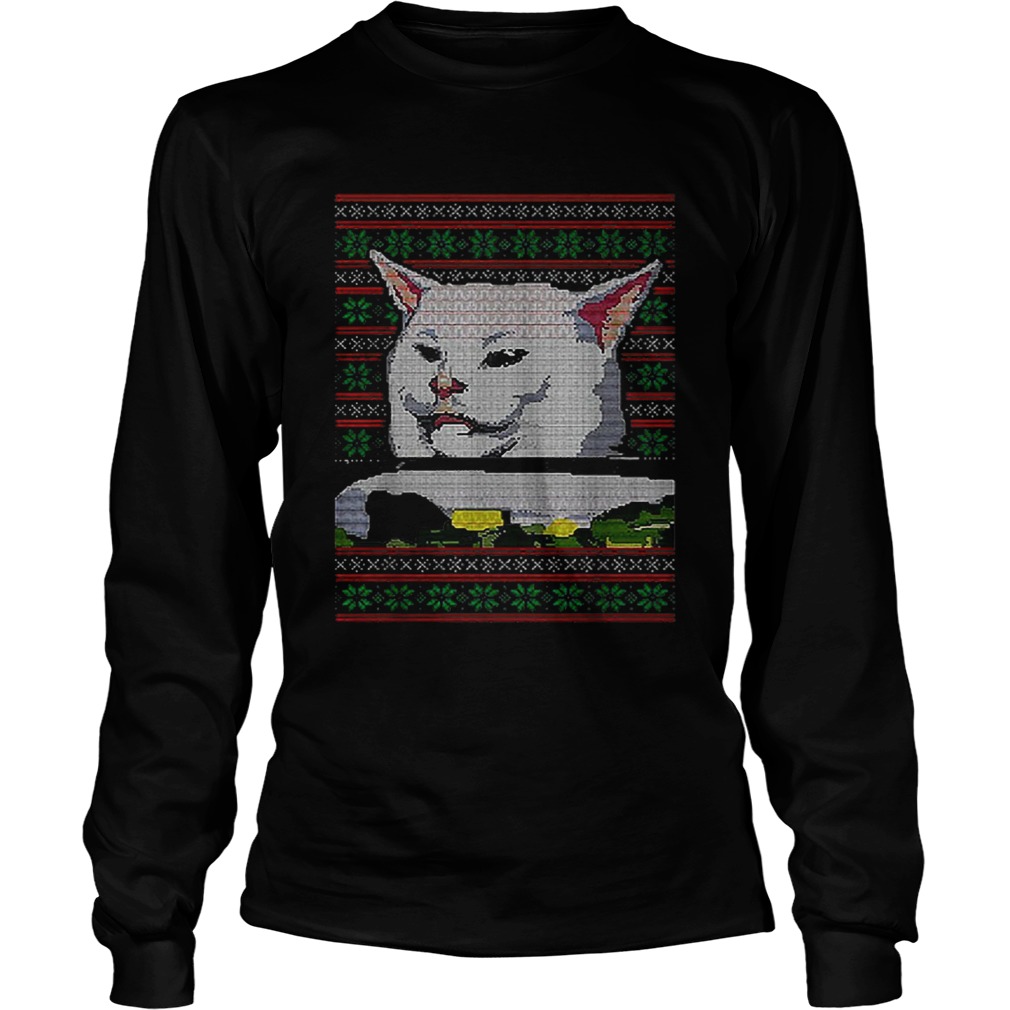 White cat ugly Christmas LongSleeve