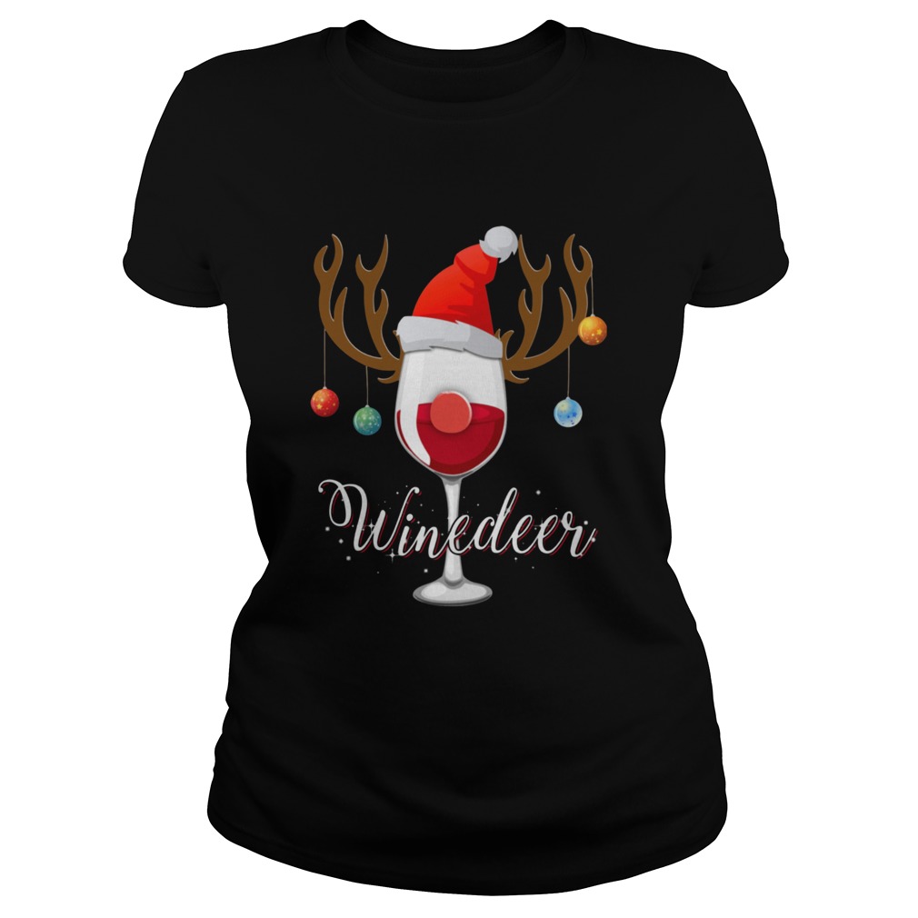 Winedeer Christmas Red Wine Reindeer Xmas Classic Ladies