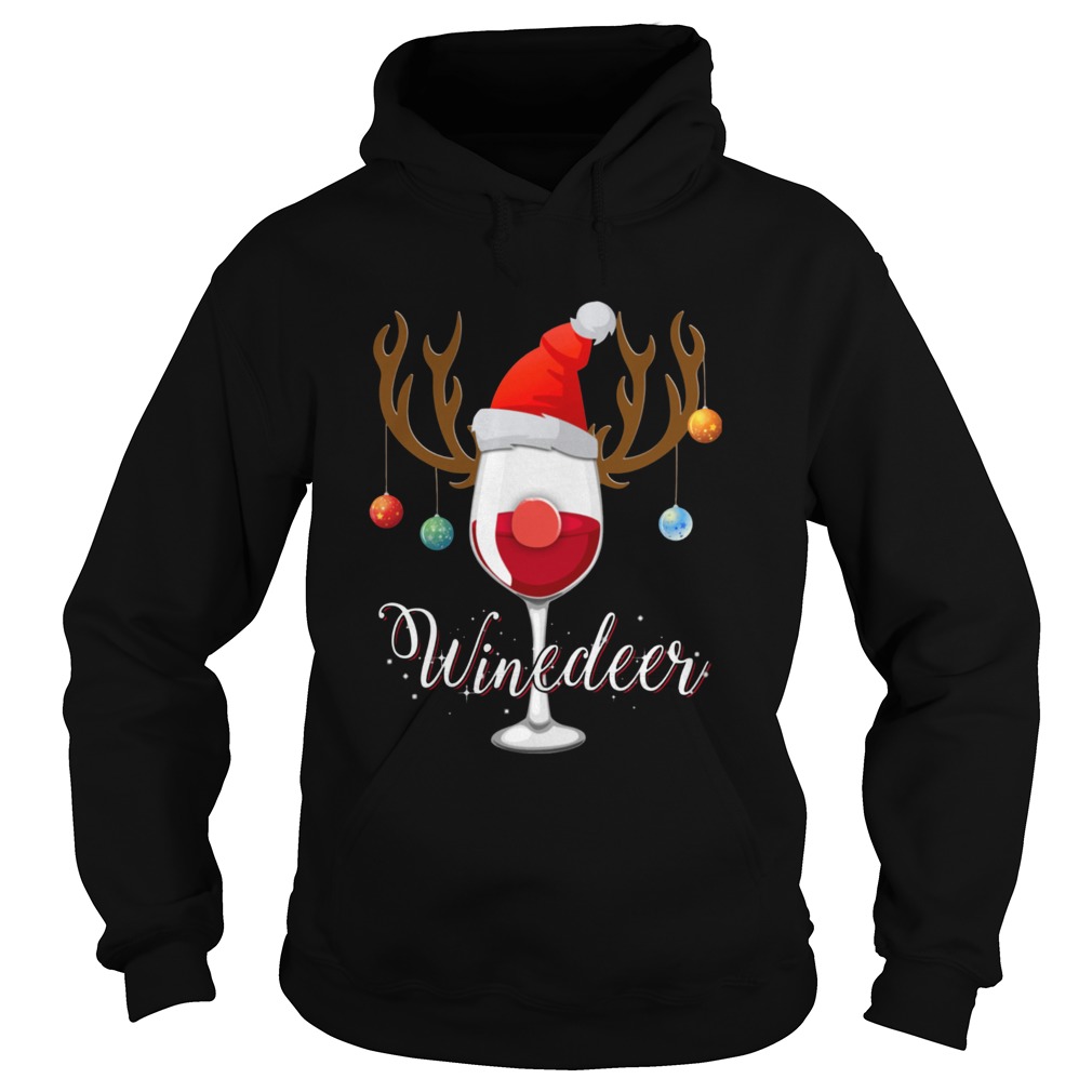 Winedeer Christmas Red Wine Reindeer Xmas Hoodie