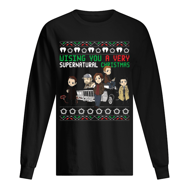 Wishing You A Very Supernatural Ugly Christmas Long Sleeved T-shirt 