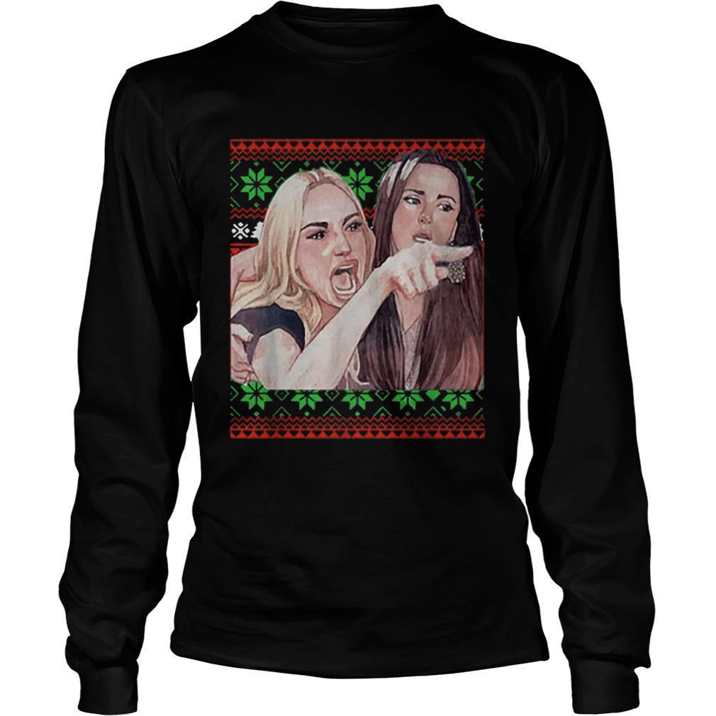 Woman Yelling At Cat Meme Ugly Christmas LongSleeve