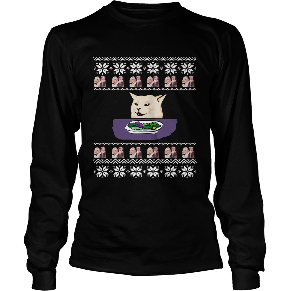 Woman Yelling Cat Meme Ugly Christmas LongSleeve