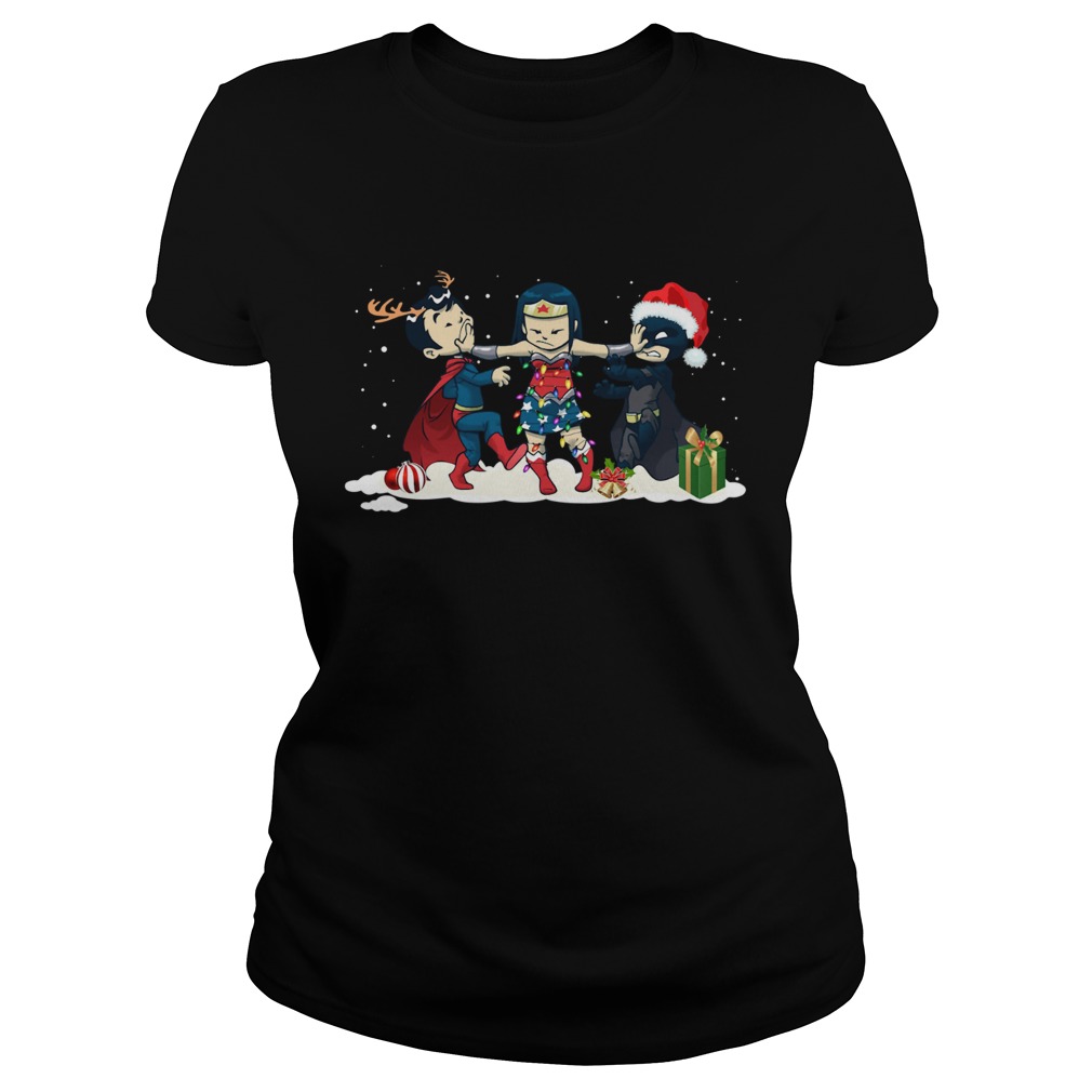 Wonder Woman Captain America Batman and Superman Christmas Classic Ladies