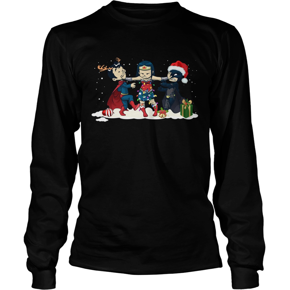 Wonder Woman Captain America Batman and Superman Christmas LongSleeve