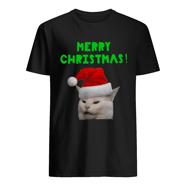 Yelling woman Cat Merry Christmas shirt