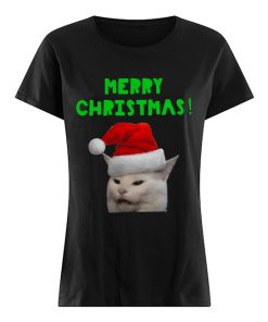 Yelling woman Cat Merry Christmas  Classic Women's T-shirt