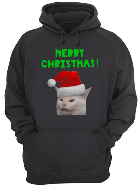 Yelling woman Cat Merry Christmas Unisex Hoodie