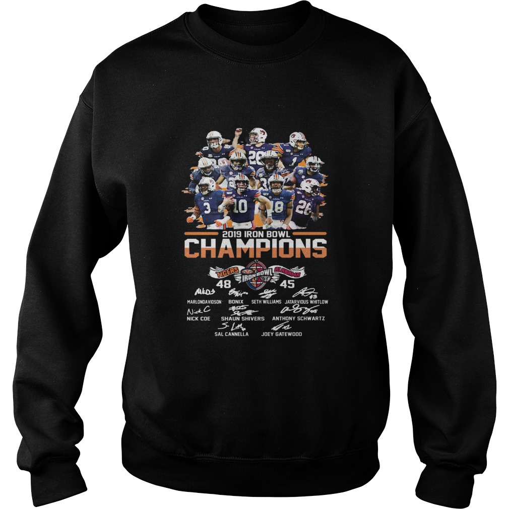 2019 Iron Bowl Auburn Tigers vs Alabama Crimson Tide Football Score Signatures Sweatshirt