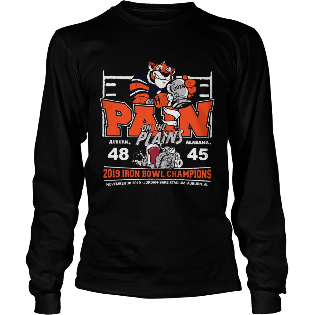 2019 Iron Bowl Champions Pain On The Plains Auburn 48 Alabama 45 Shirt LongSleeve