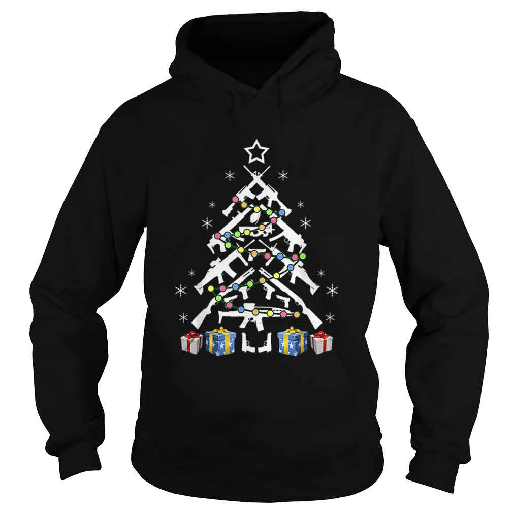 Assault Rifle Handgun Christmas Tree Hoodie