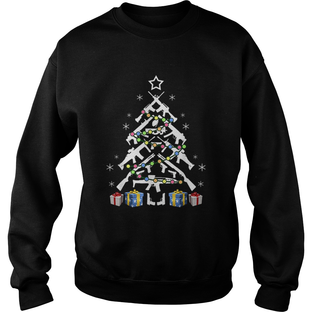 Assault Rifle Handgun Christmas Tree Sweatshirt