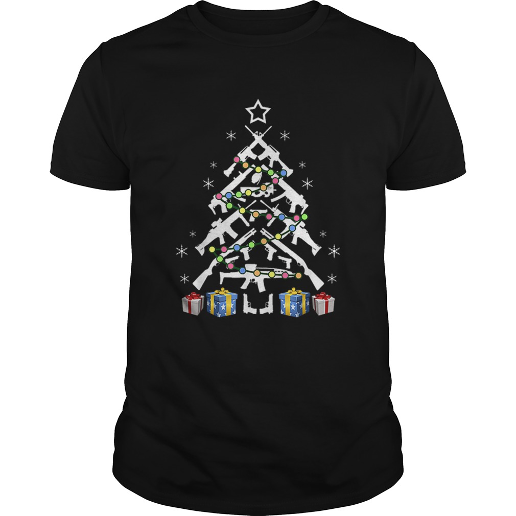 Assault Rifle Handgun Christmas Tree shirt