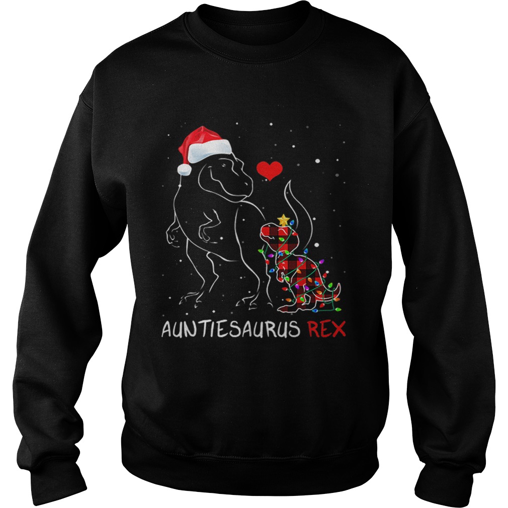 Auntiesaurus Red Plaid Christmas Pajama Matching Sweatshirt