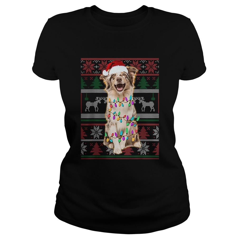 Australian Shepherd Ugly Sweater Christmas Classic Ladies