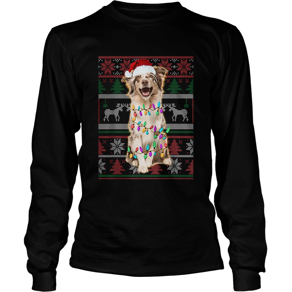 Australian Shepherd Ugly Sweater Christmas LongSleeve