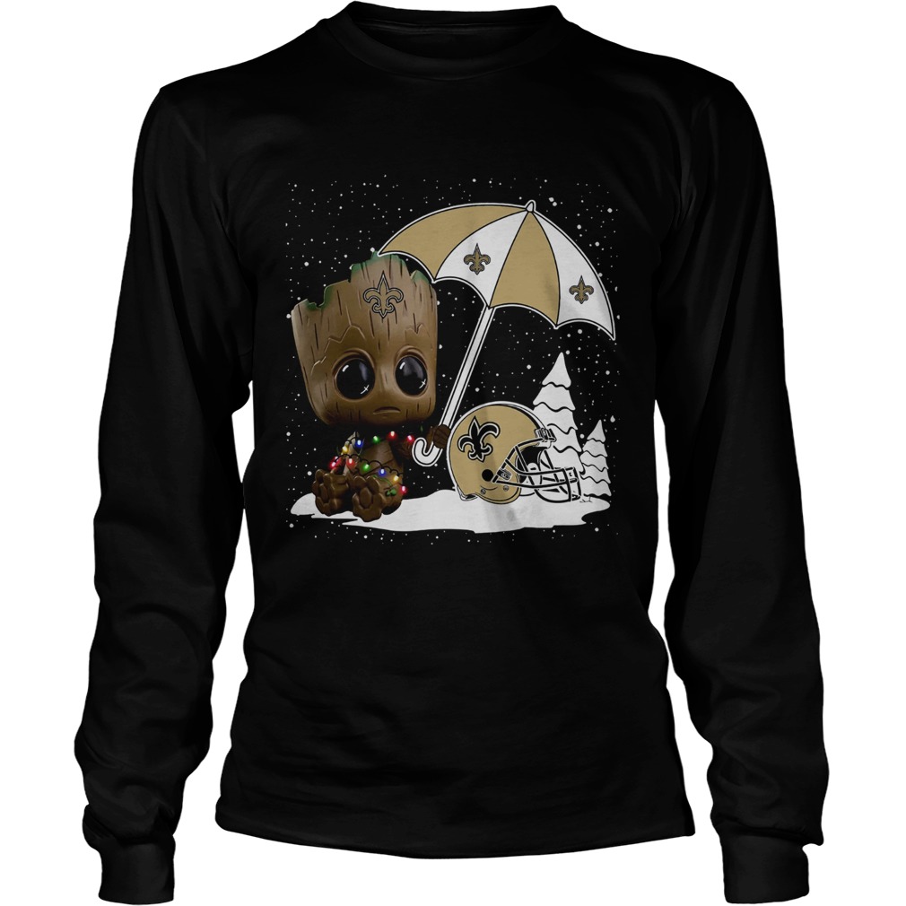 Baby Groot New Orleans Saints Christmas LongSleeve