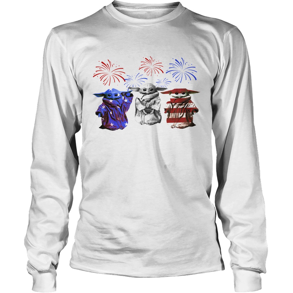 Baby Yoda American Flag LongSleeve