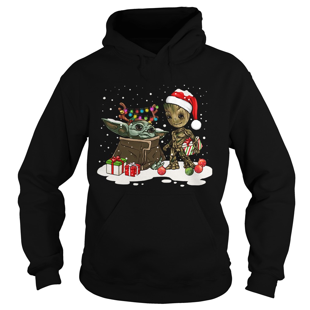 Baby Yoda And Baby Groot Christmas Hoodie