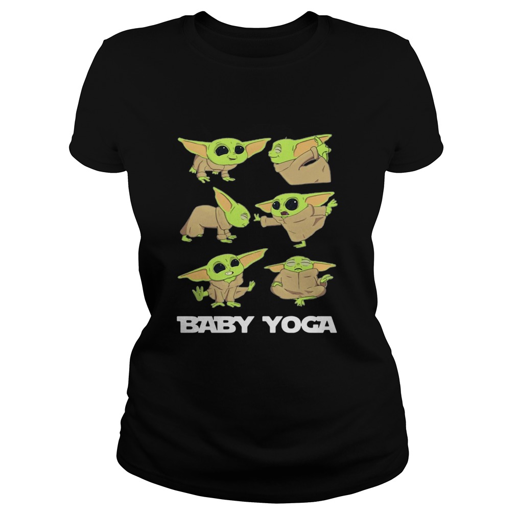 Baby Yoda Doing Yoga The Mandalorian Classic Ladies