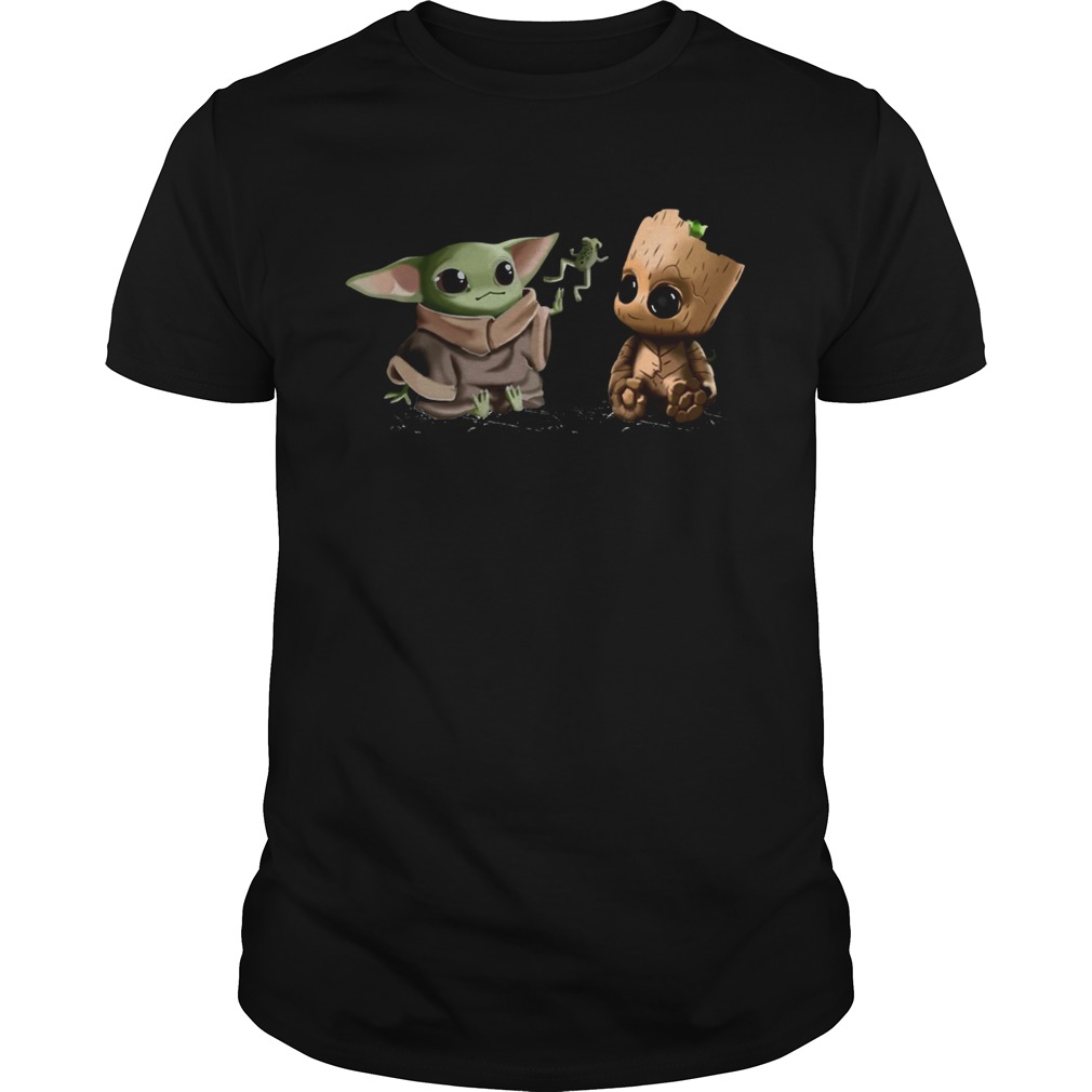 Baby Yoda Frog and Groot shirt