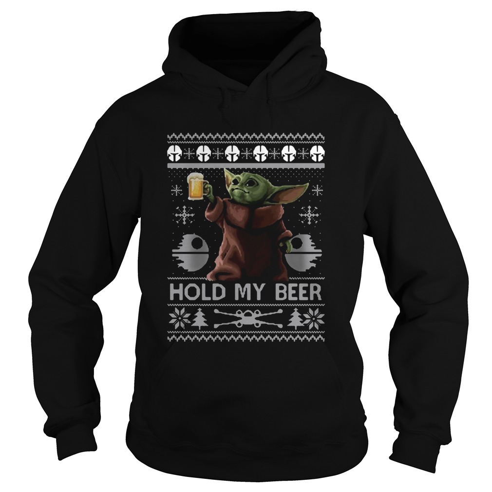 Baby Yoda Hold My Beer Ugly Christmas Hoodie