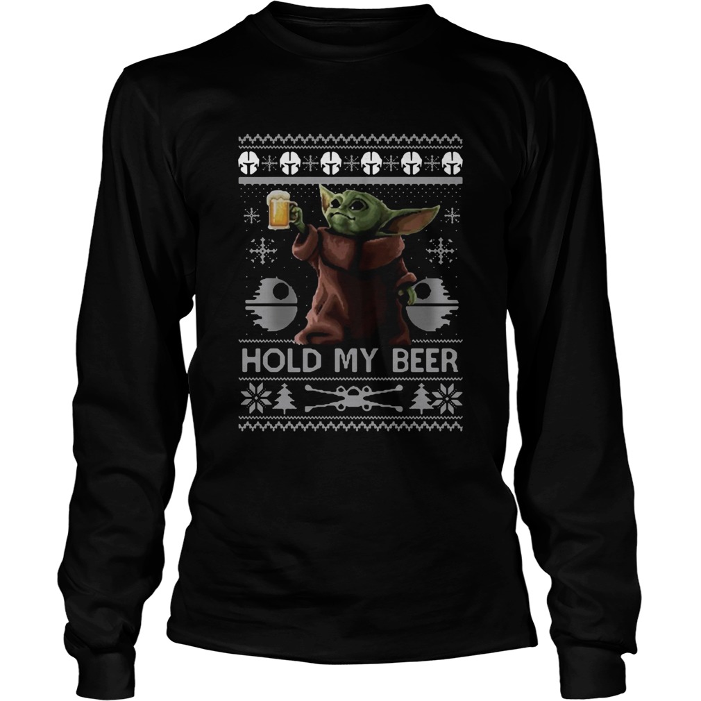 Baby Yoda Hold My Beer Ugly Christmas LongSleeve