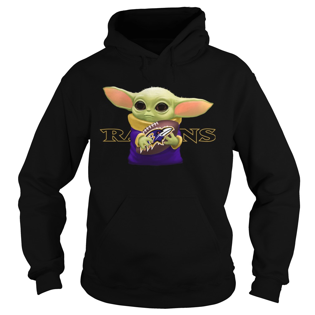 Baby Yoda Hug Baltimore Ravens Hoodie