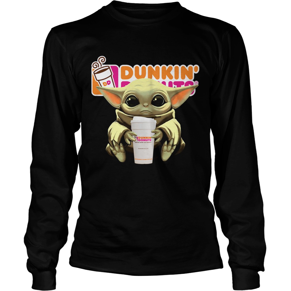 Baby Yoda Hug Dunkin Donuts LongSleeve