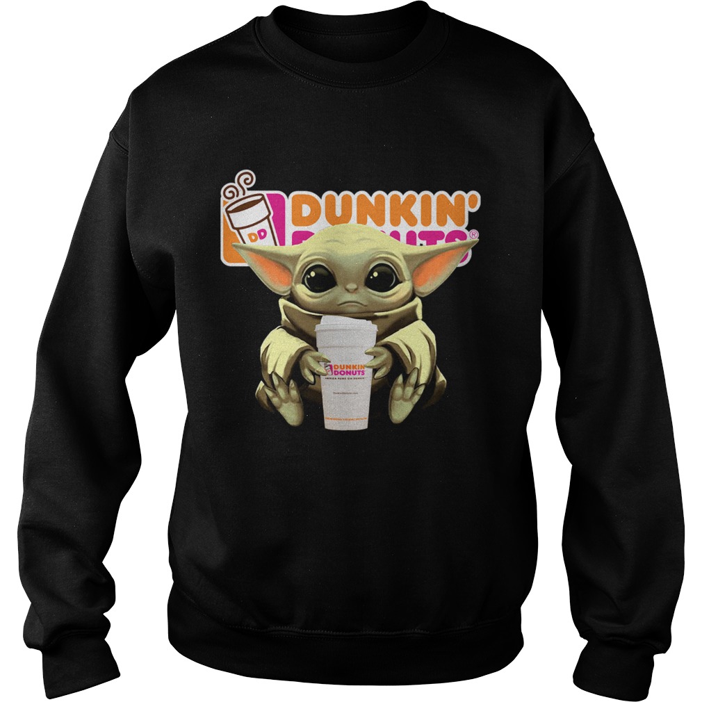 Baby Yoda Hug Dunkin Donuts Sweatshirt