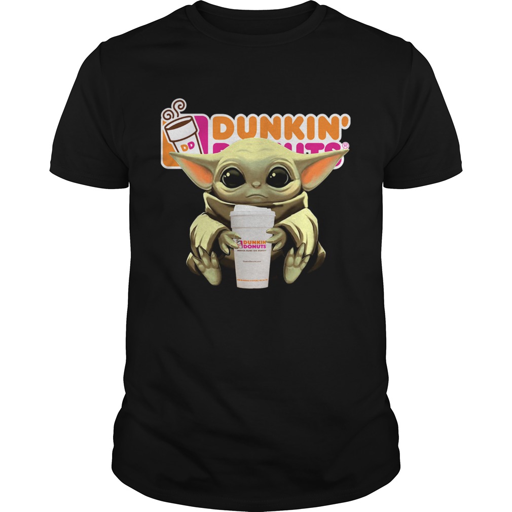 Baby Yoda Hug Dunkin Donuts shirt