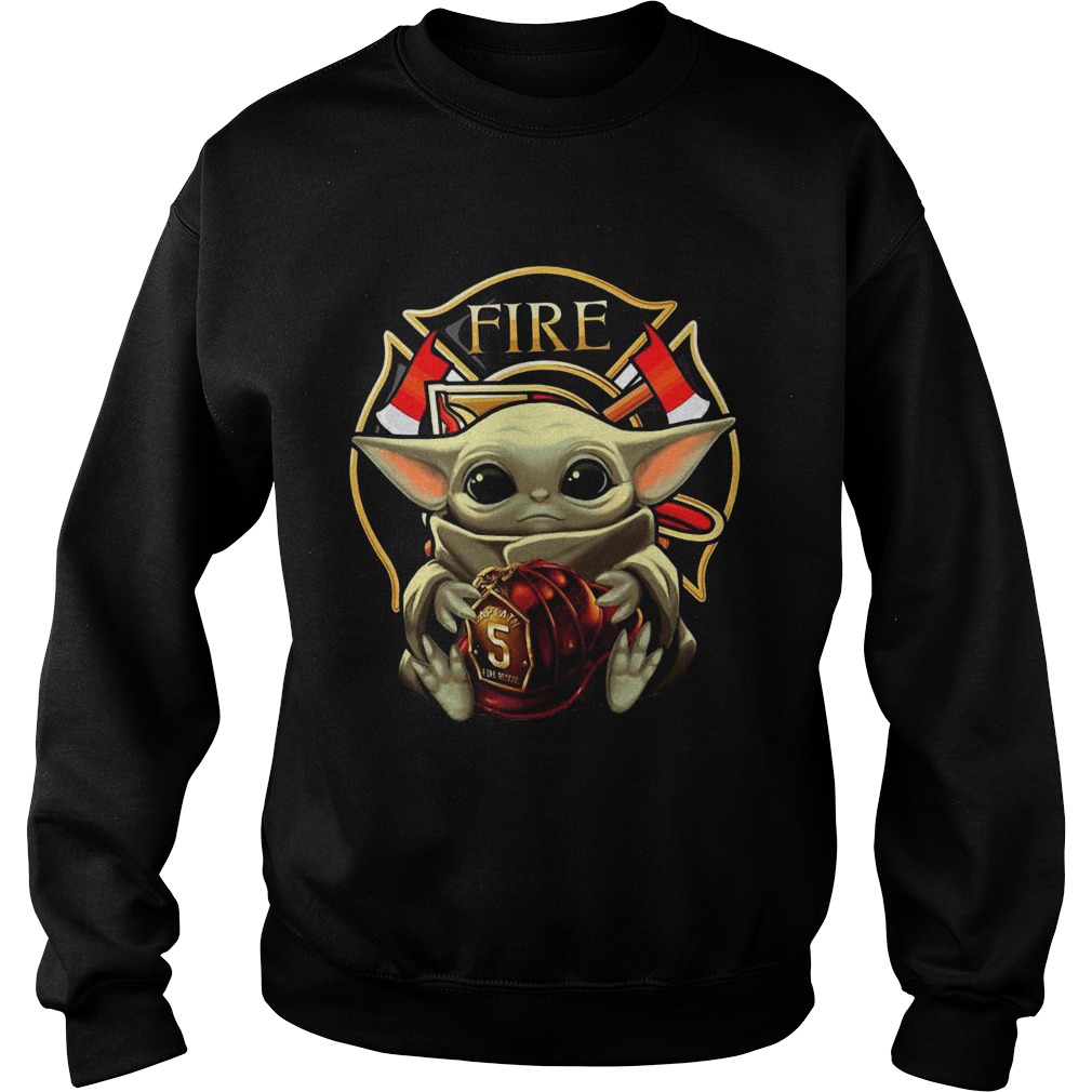 Baby Yoda Hug Flaptatn Fire Reside Sweatshirt