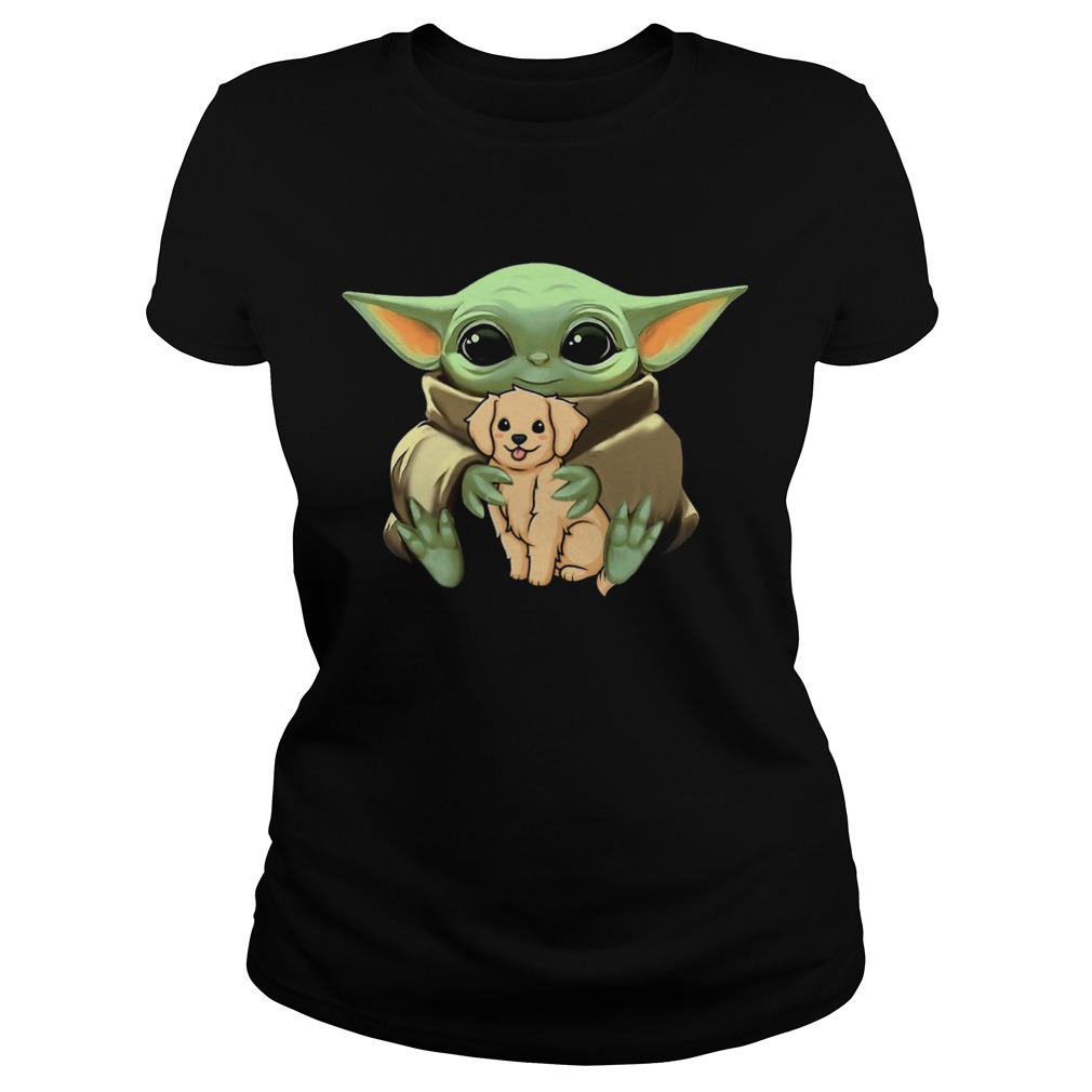 Baby Yoda Hug Golden Retriever Classic Ladies