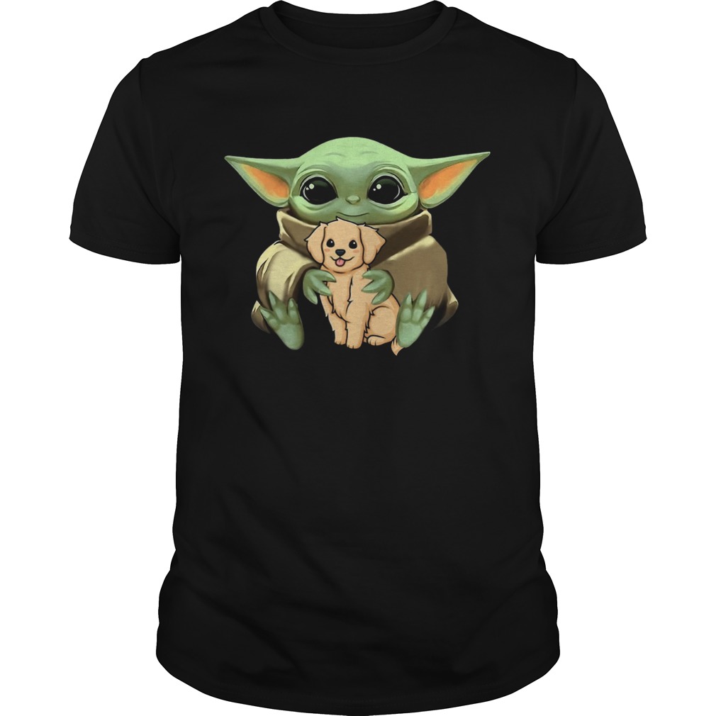 Baby Yoda Hug Golden Retriever shirt