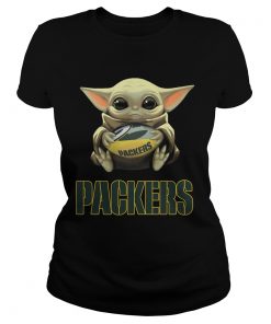 Baby Yoda Hug Green Bay Packer  Classic Ladies