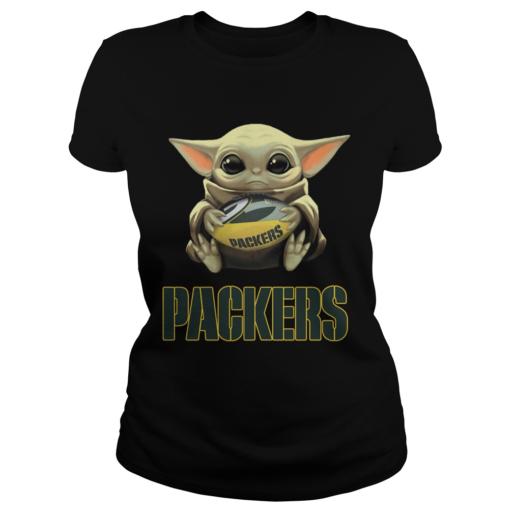 Baby Yoda Hug Green Bay Packer Classic Ladies