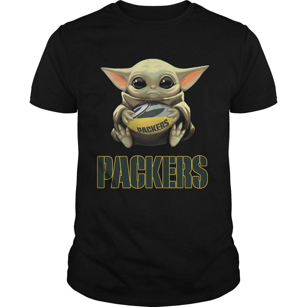 Baby Yoda Hug Green Bay Packer shirt