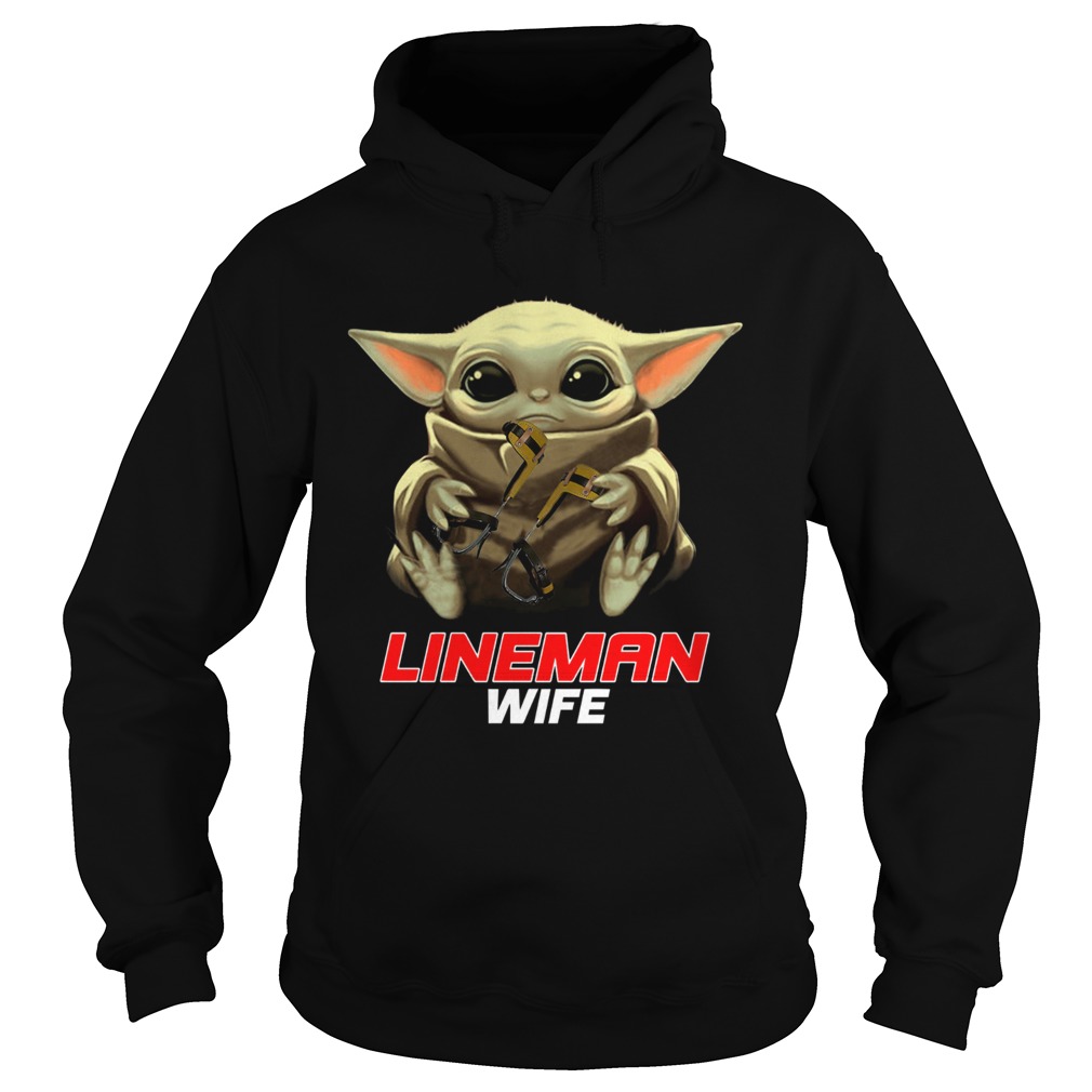 Baby Yoda Hug Lineman Wife Hoodie