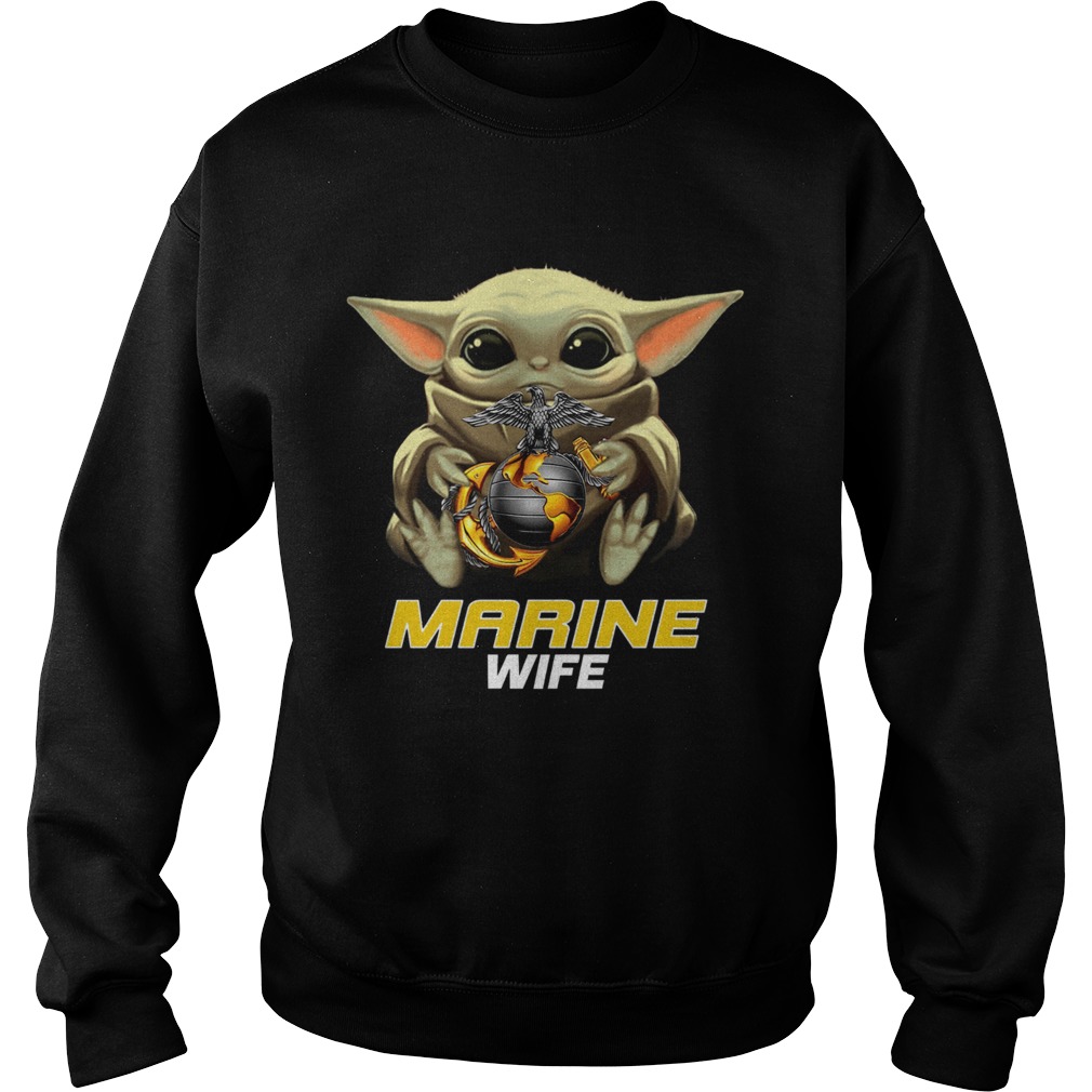 Baby Yoda Hug Marine Wife Sweatshirt